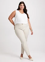 V-Neck Blouse & Slim Leg Pants