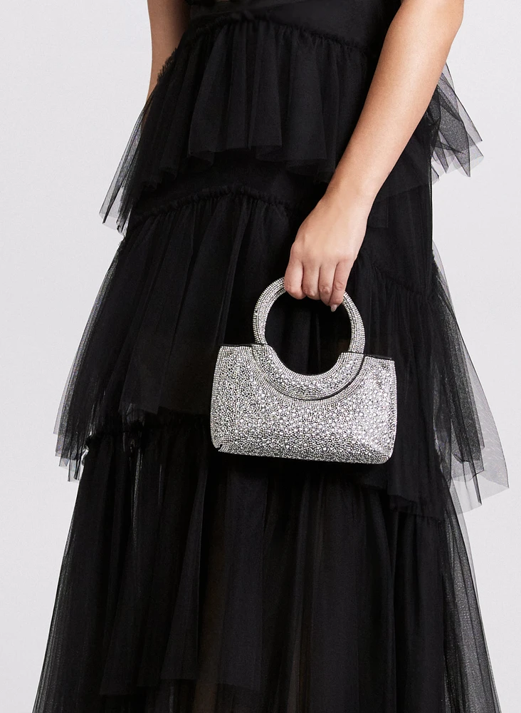 Top Handle Crystal Clutch