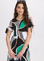 Abstract Leaf Print Dress