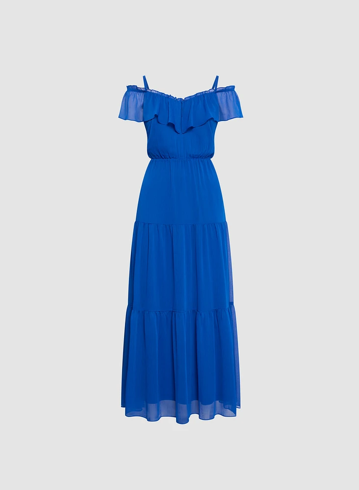 Cold Shoulder Tiered Dress