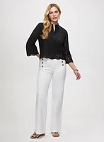 Blouse boutonnée à oeillets