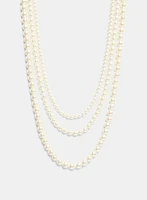 Triple Faux Pearl Necklace