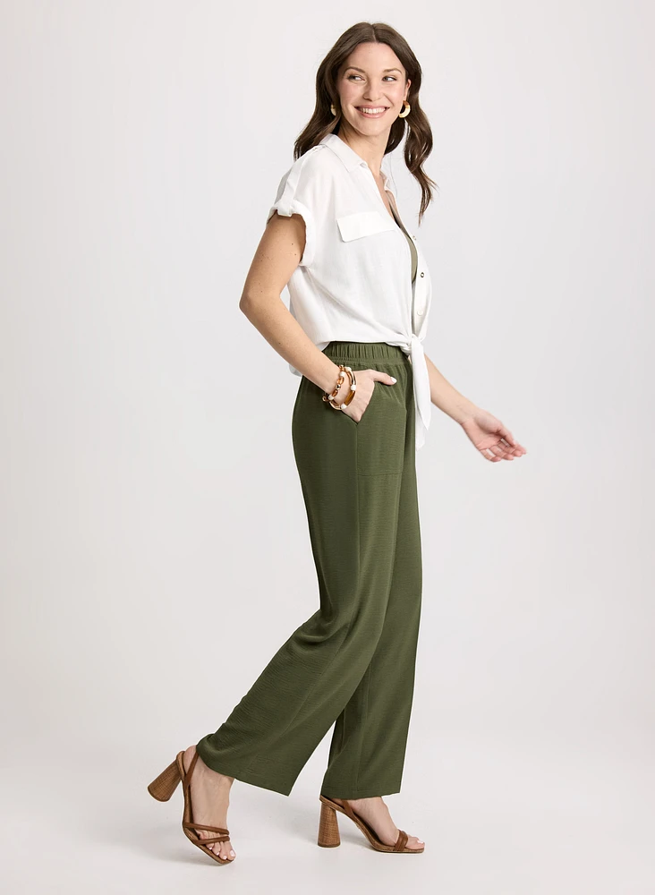 Crepe Pull-On Pants