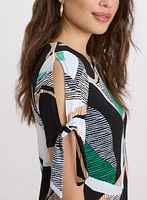 Abstract Leaf Print Dress