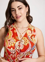 Paisley Print Midi Dress