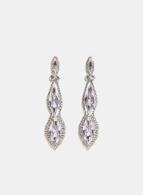 Tiered Linear Crystal Earrings