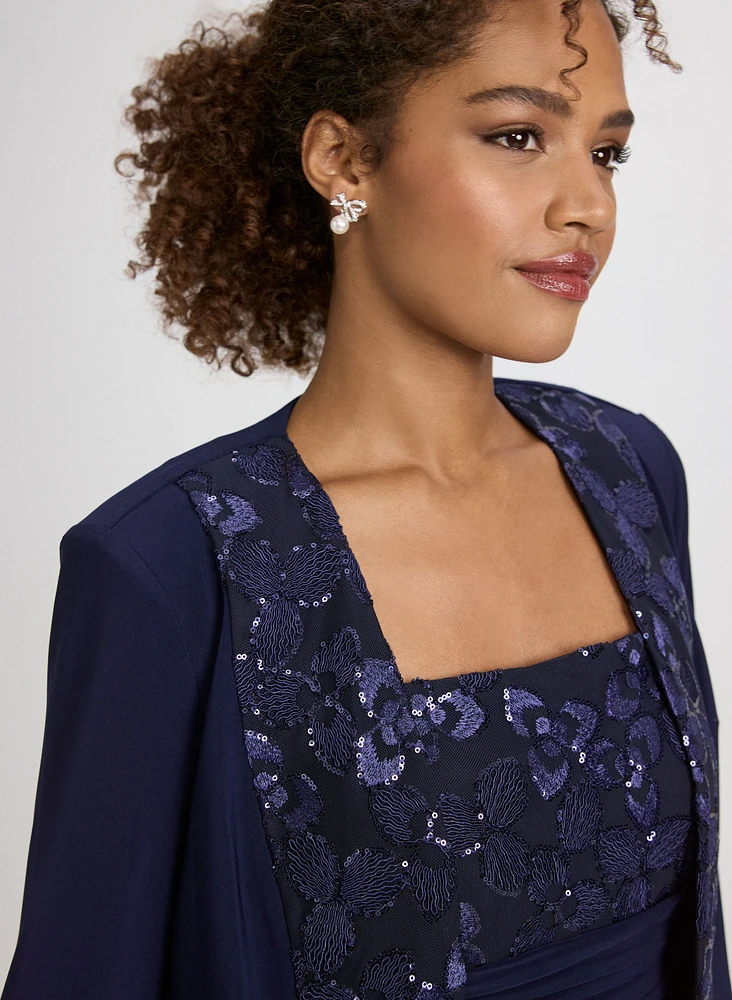 Ensemble de robe et veste à paillettes
