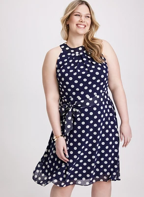 Polka Dot Chiffon Dress