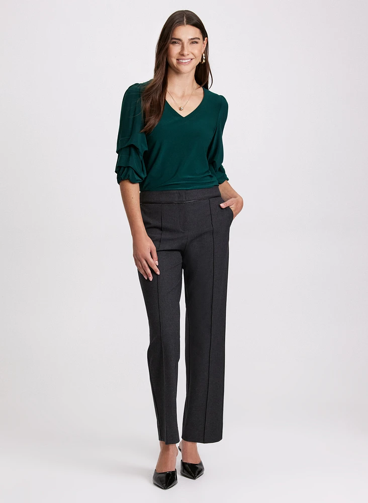 Pantalon Emma à jambe droite – court