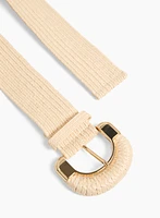 Ceinture élastique en paille tressée