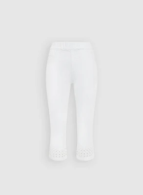 Perforated Denim Capris