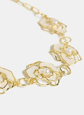 Floral Outline Neckalce