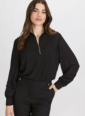 Button Detail Blouse