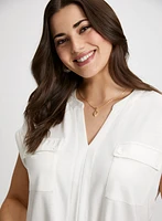 Flap Pocket Detail Top