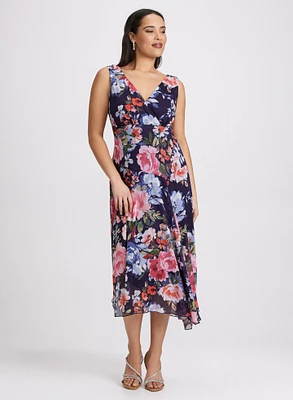 Robe florale en chiffon