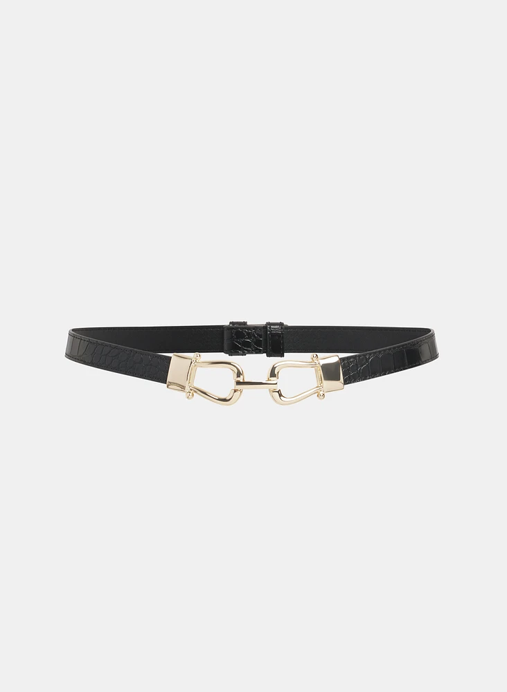 Ceinture à effet peau de crocodile