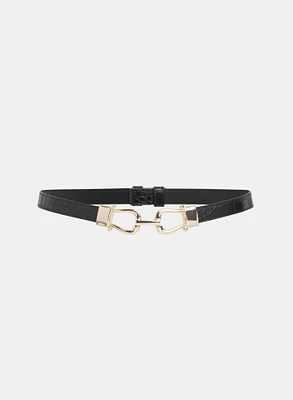 Embossed Crocodile Skin Belt