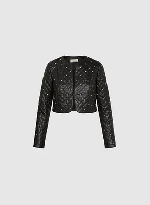 Studded Vegan Leather Jacket