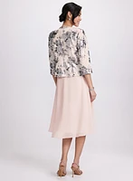 Floral Jacket, Top & Skirt Set