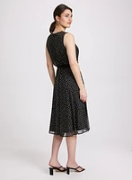 Self-Sash Polka Dot Dress