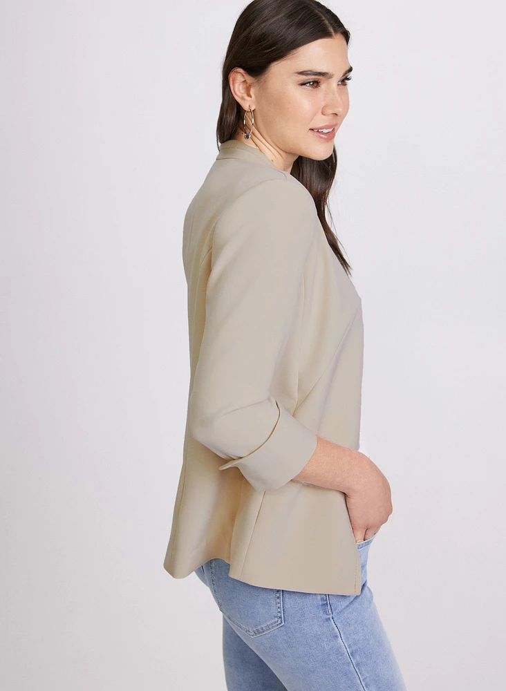 Twill Collarless Jacket