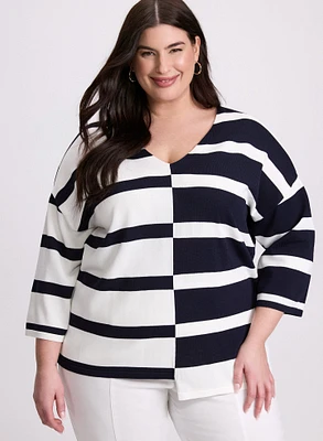 Joseph Ribkoff - Contrast Stripe Sweater