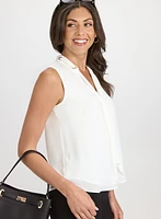 Blouse sans manches en crêpe
