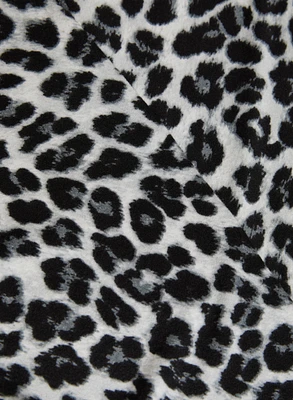 Animal Print Keyhole Detail Blouse