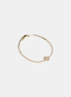 Cubic Zirconia Clover Insert Bracelet