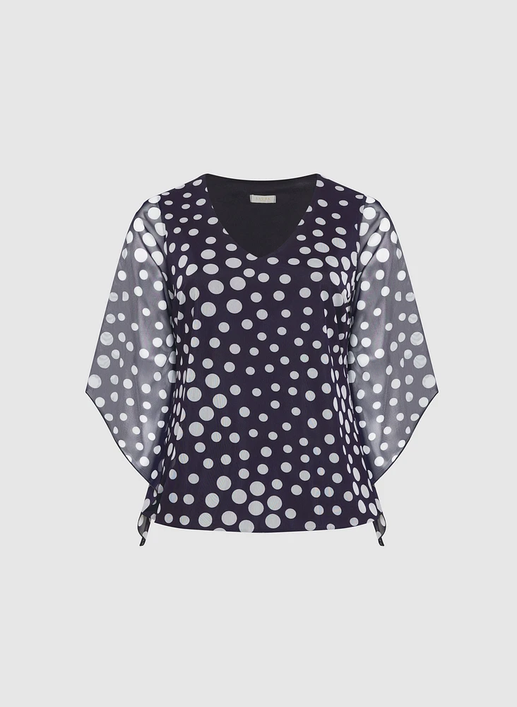 Mesh Polka Dot Top