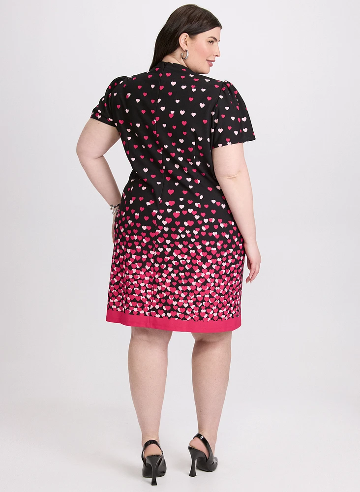 Robe à motif coeurs en cascade