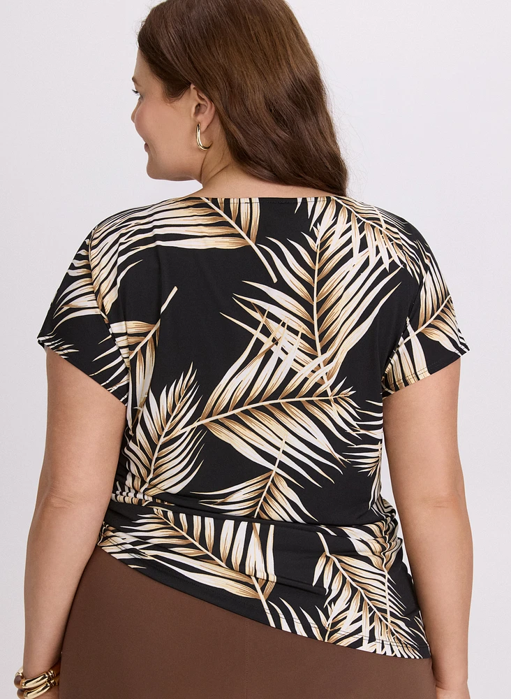 Haut en jersey à motif de palmiers