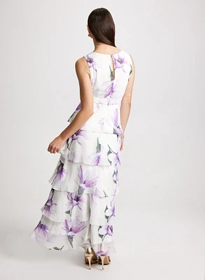 Long Chiffon Floral Dress