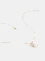 Floral Pearl Drop Necklace