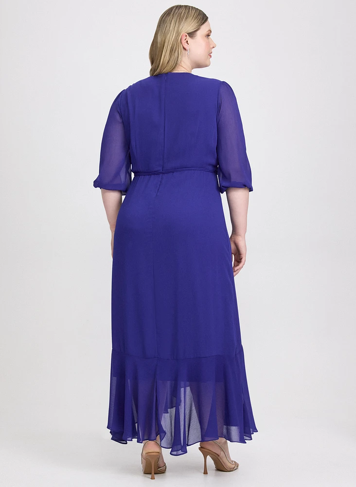 Robe en chiffon à effet portefeuille