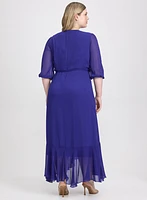 Robe en chiffon à effet portefeuille