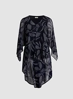 Leaf Print Asymmetric Tunic