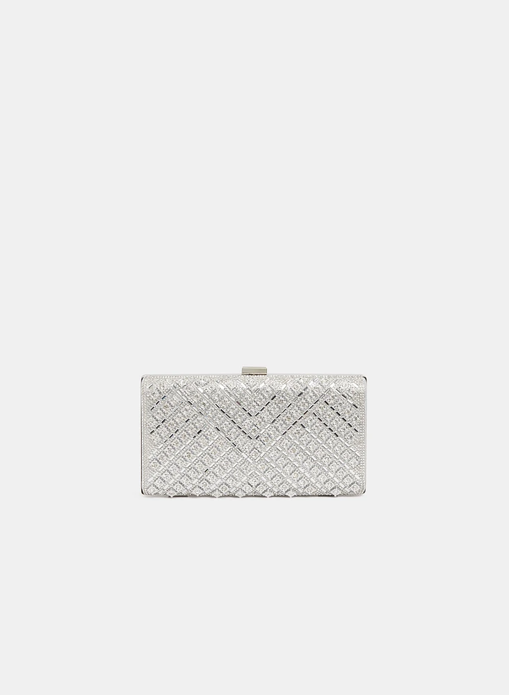 Pochette rectangulaire à cristaux