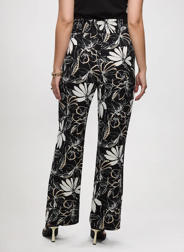 Pantalon floral à jambe large