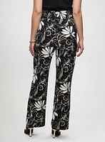Pantalon floral à jambe large
