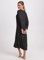 Robe de nuit à motif pois et coeurs