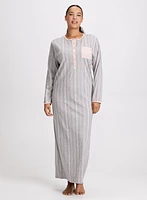 Stripe Print Long Nightgown