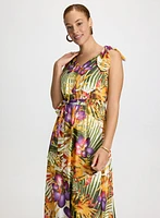 Robe maxi à motif tropical