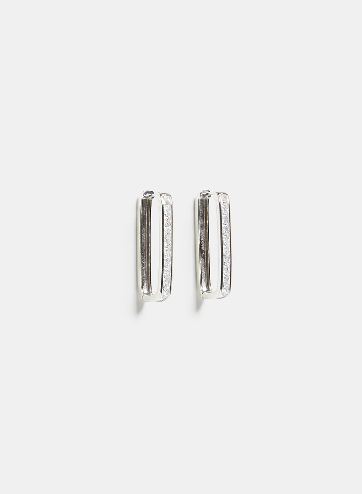 Boucles d'oreilles en anneaux rectangulaires