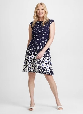 Cascading Floral Print Dress