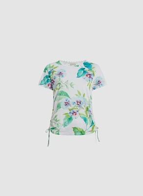 Lace Back Floral T-Shirt