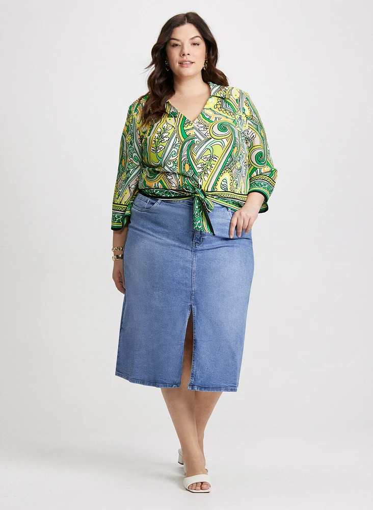 Joseph Ribkoff - Tie-Waist Printed Blouse