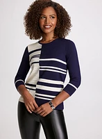 Colour Block Stone Embellished Sweater