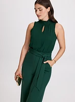 Keyhole Detail Sleeveless Jumpsuit