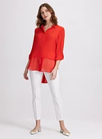Button-Down Tunic Blouse